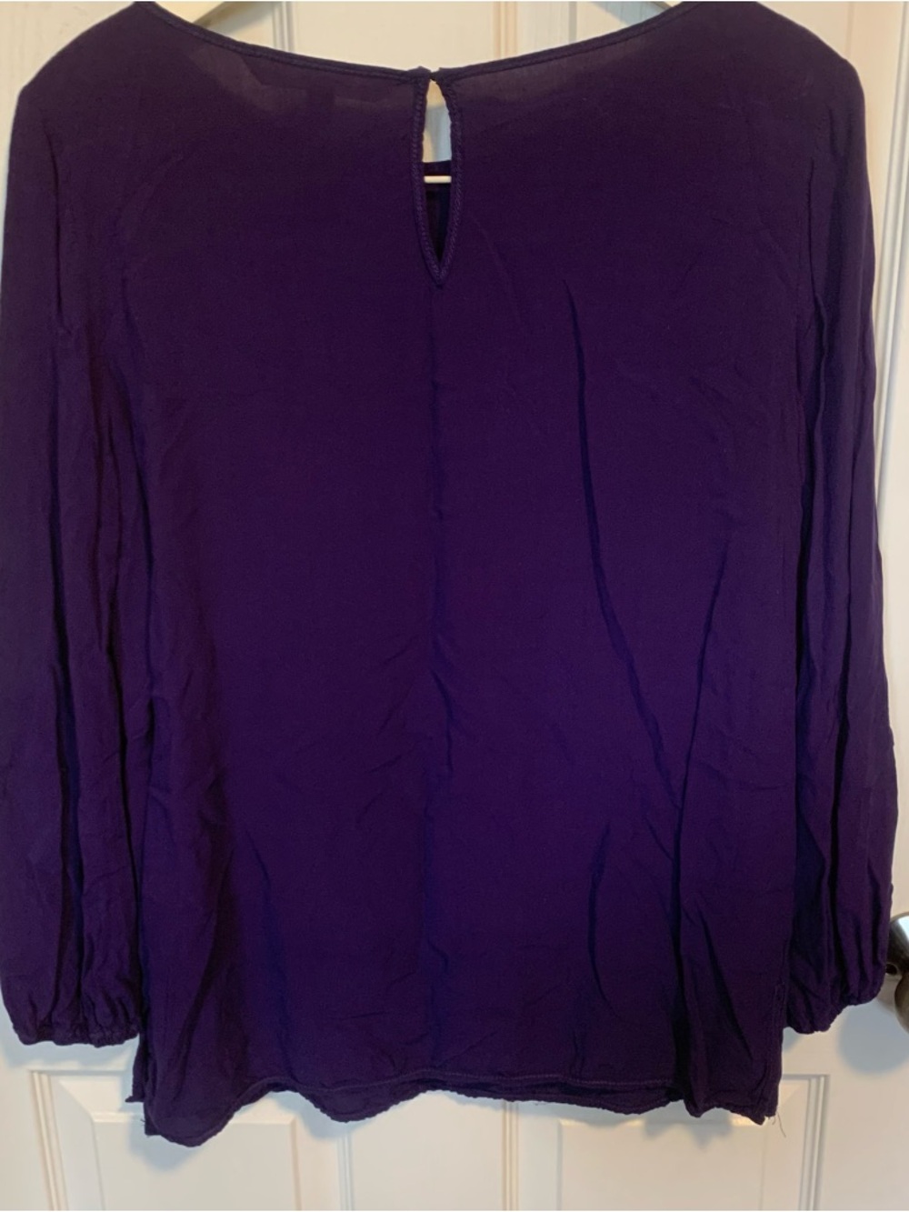 Studio M Purple Long Sleeve Ruffle Front Blouse - Picture 5 of 5